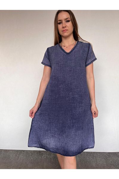 AGORATEKSTİL Women's Half Sleeve Cotton Lined Dress