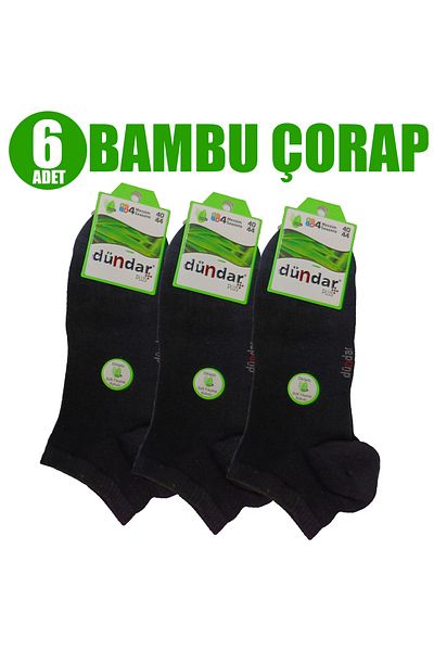 Dündar Plus 4 Seasons Seamless Soft Wash Αρωματικές 6 τεμάχια Μαύρες ανδρικές κάλτσες μπαμπού μποτάκια