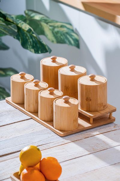 ACAR 7-Piece Spice Set with Bamboo Stand
