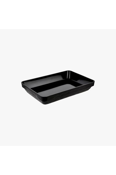HIC Melamine Regtangular Serving Plate Black Color Size 35 cm