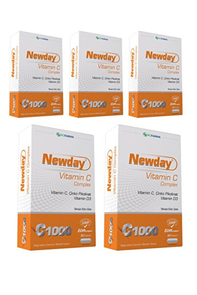 newday فيتامين سي كومبلكس 30 كبسولة 5 قطع