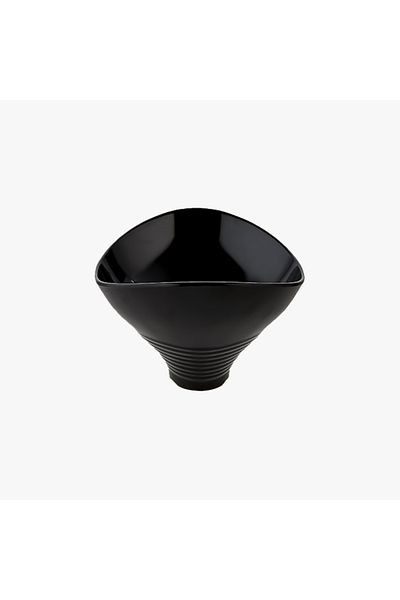 HIC Melamine Serving Bowl Set 2 Pcs Black Color Size 22 Cm