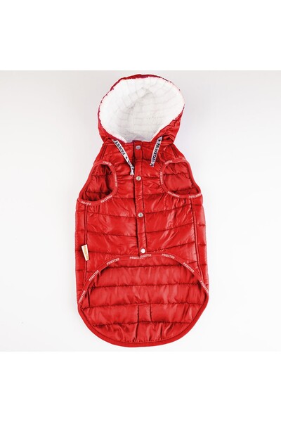TagyPet Taypet Kırmızı İçi Yünlü Su Geçirmez Yelek - Küçük ve Orta Irk Köpekler için Şık Köpek Yeleği