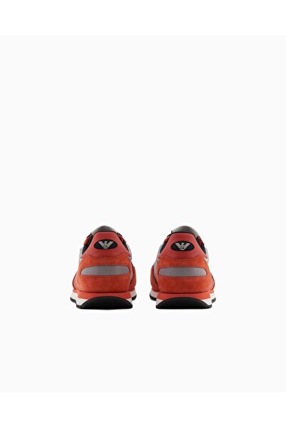 Emporio Armani Erkek Logolu Normal Kalıp Bağcıklı Günlük Çok Renkli Sneaker X4X537 XN730-U550