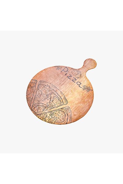 HIC Melamine Pizza Board Wood Color Size 28 cm