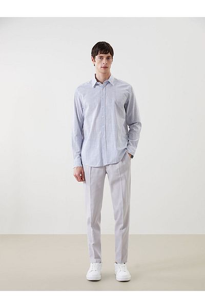 LC Waikiki Slim Fit Long Sleeve Striped Poplin Men's Shirt