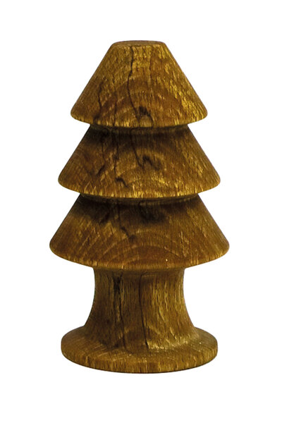 Doğal Masif Ahşap Dalgalı Desen Dekorasyon Aksesuar Obje Biblo Yılbaşı Çam Ağacı 14x9 cm