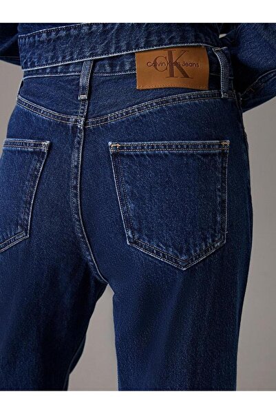 Calvin Klein Kadın Yüksek Bel Slim Fit Geniş Paça Denim Lacivert Jeans J20J224524-1BJ