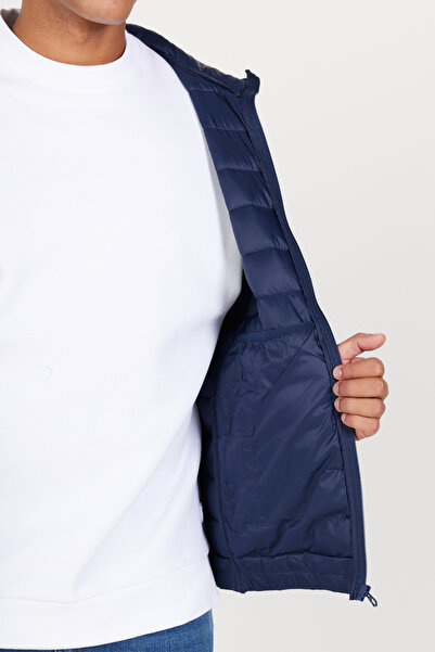 AC&Co / Altınyıldız Classics Erkek Lacivert Standart Fit Normal Kesim Kapüşonlu Mont