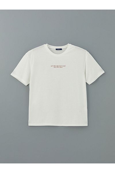 LC Waikiki Νέα σεζόν Crew Neck κοντομάνικο εμπριμέ χτενισμένο βαμβακερό ανδρικό Tisort - S5KU80Z8