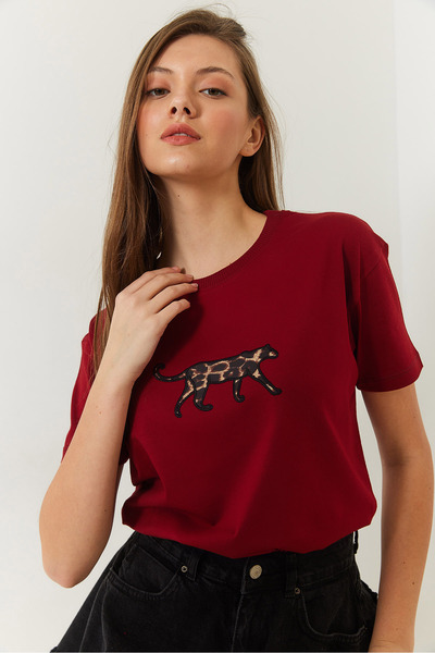 Bianco Lucci Damen-T-Shirt mit Leopardenmuster - 60602006