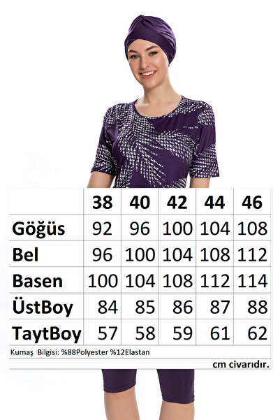 REMSA Kısa Kol Taytlı Yarı Kapalı Mayo 206-23 Mor