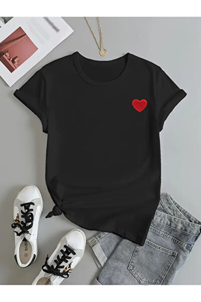 Karatopak Tricou unisex oversize cu decolteu cu imprimeu inimă