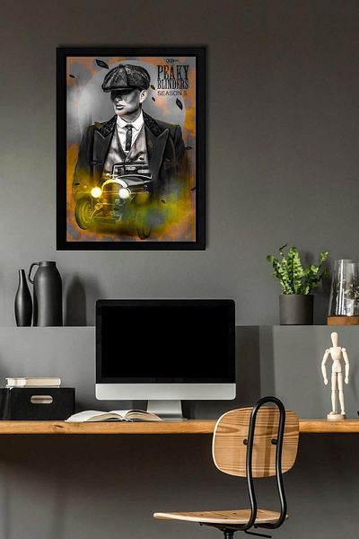 Saturn Peaky Blinders Framed Painting - Tv Series Poster Painting