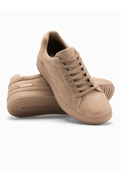 OMBRE Unisex ležérní pánské eko nubukové boty - světle hnědé V1 OM-FOCS-0151 41