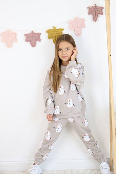 Butik Girl's Snowman Printed Set of 2