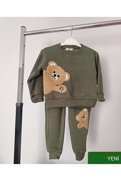 Çocuk Takım 2'li Sweatshirt Pantolon Eşofman Takımı Kız-Erkek Standart Kalıp