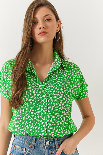 Bianco Lucci Női mintás denevér ujjú viszkóz ing60101035