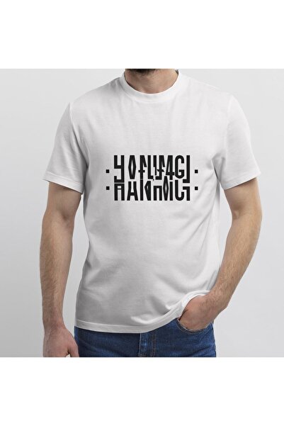 CC STORE Tricou pliat scris Beyaz Hanımcı