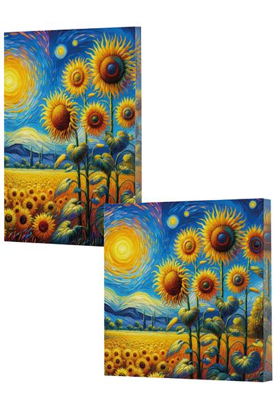 Dokuz Yayınları Vivago Art Van Gogh 4 Month Flowers 14X20 Lined Notebook-15X15 Unlined Notebook Set (320 Sheets)