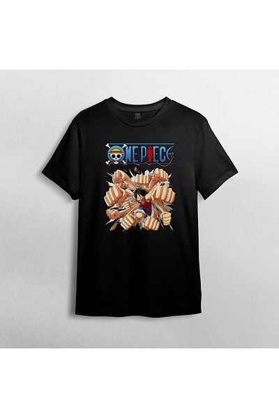 Pixxa Μπλουζάκι One Piece Monkey D. Luffy Crew Neck 100% βαμβακερό - Μοντέλο 23