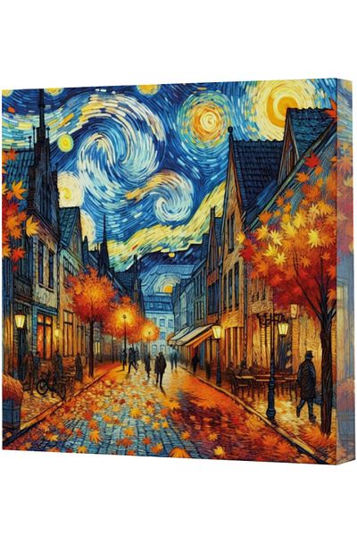 Dokuz Yayınları Van Gogh 3 Street Line Notebook - 14X20 Line, 15X15 No Line Notebook (320 Pages)