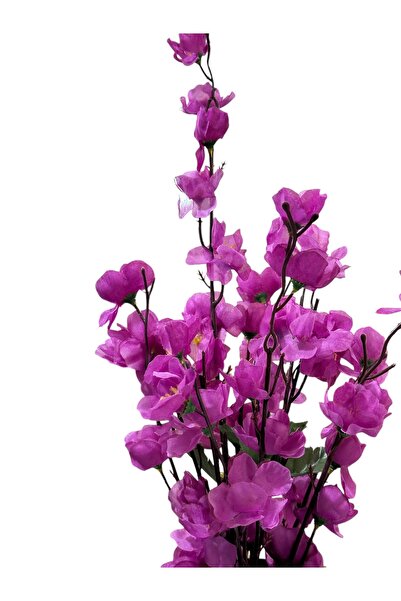 Lilac Home Yapay Çiçek Parlak Siyah Saksıda Mor Sakura Ağacı
