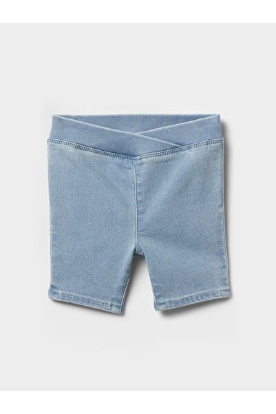 GAP Kız Bebek Mavi Denim Bisiklet Şortu