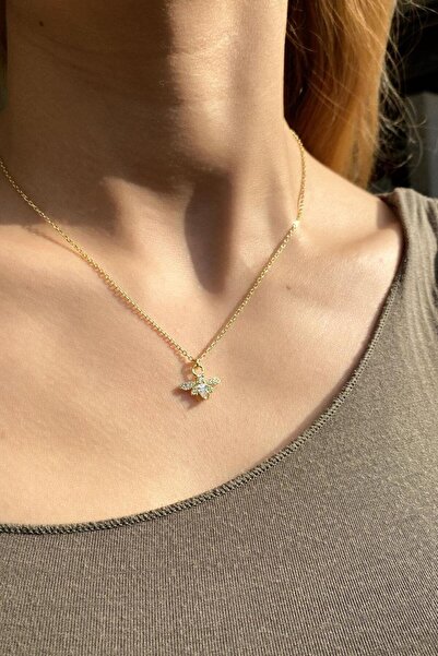 Spossy Silver Jewelry 925 Ayar Gümüş, Gold, Arı Kolye