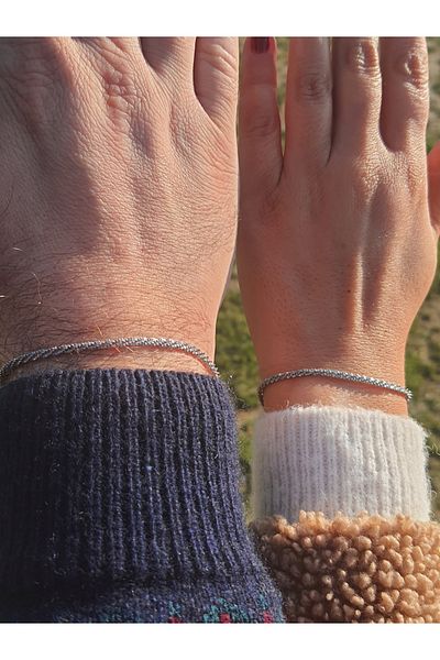 kurukafagift Dear Stainless Steel Silver Color Couple Bracelet