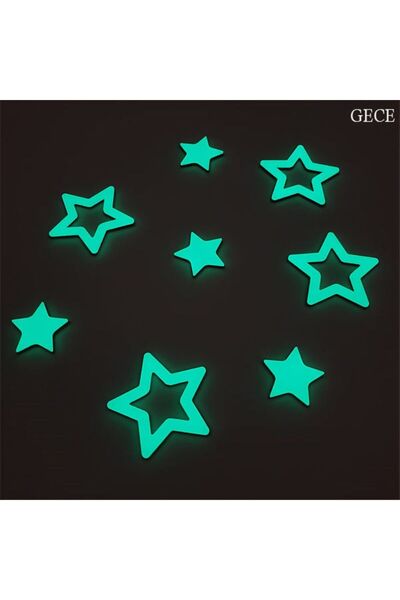 Tahtakale Dünyası Gece parlayan 14 parça fosforlu tavan yıldız çocuk odası sü...