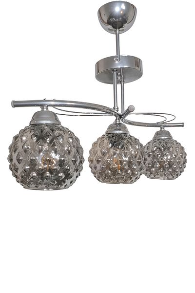 Fer Avize Rengin Modern Chrome Color 3-Piece Glass Chandelier Living Room - Kitchen - Bedroom