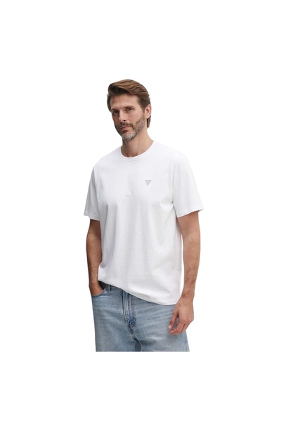 Guess Jeans Tricou alb pentru bărbați Guess džíny Tricouri Pure White