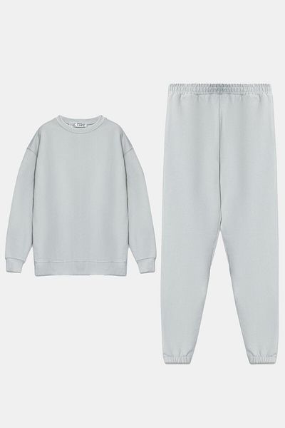 Setre Set de pantaloni și pantaloni de trening cu mânecă lungă, cu gât de piatră deschis