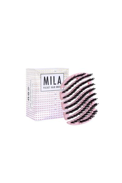 SISTER YOUNG MILA POCKET PINK BV - Μίνι βούρτσα με άγριες ροζ τρίχες