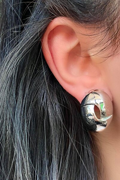 TAKIŞTIR Silver Color Steel Earrings (Pair)