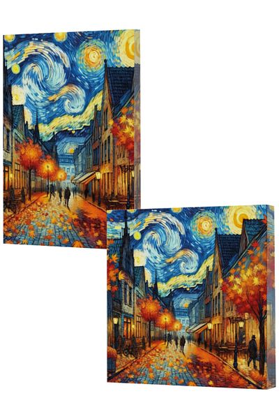 Dokuz Yayınları Van Gogh 3 Street Line Notebook - 14X20 Line, 15X15 No Line Notebook (320 Pages)