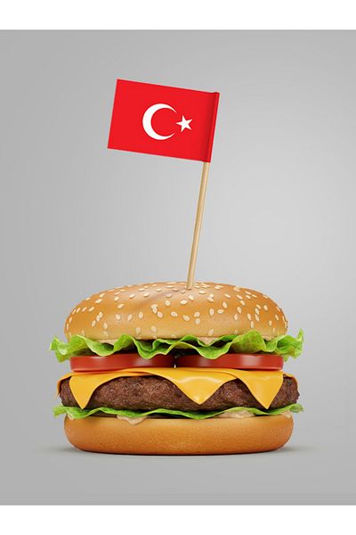 AYKUT OFSET 50 Turkish Flag Toothpicks, Cake, Cup Cake, Hamburger Toothpicks 15 cm