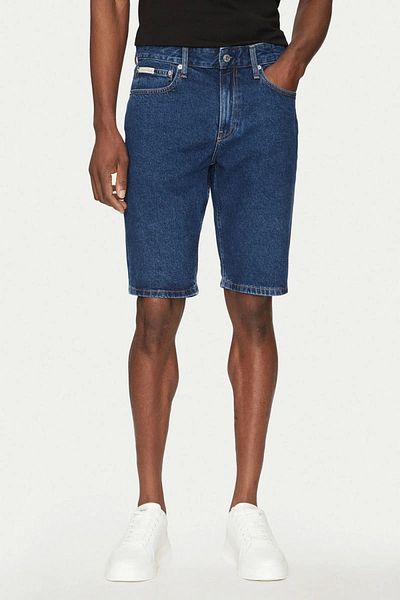 Calvin Klein Men's Regular Fit Cotton Navy Blue Denim Shorts