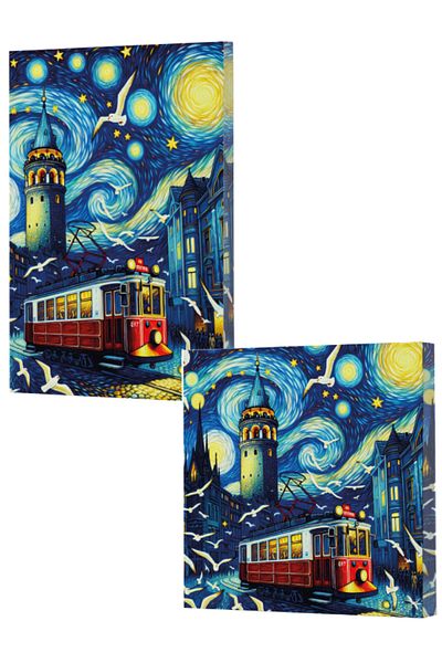 Dokuz Yayınları Vivago Art Van Gogh 1 Galata - Notebook Set with 14X20 Lines and 15X15 No Lines (320 Sheets)