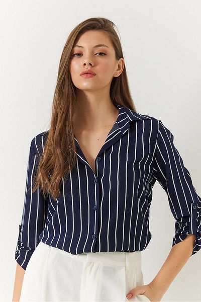 Bianco Lucci Női csíkos ujjú összecsukható ing 60261346