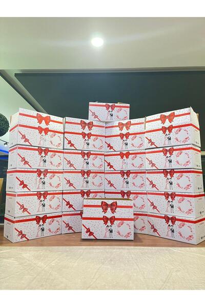 CREARTHOME 10 Adet Kırmızı Çeyiz Kolisi 58x33x25 Bohça Kutusu Kolisi Gelin Çe...