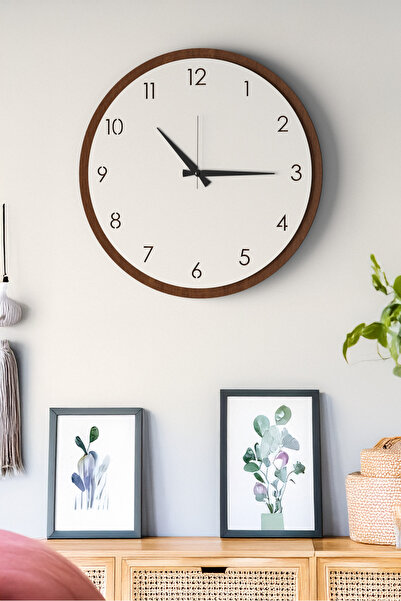 LUPOKRAFT Dekoratif Yeni Modern Regulus Ahşap Duvar Saati 48cm