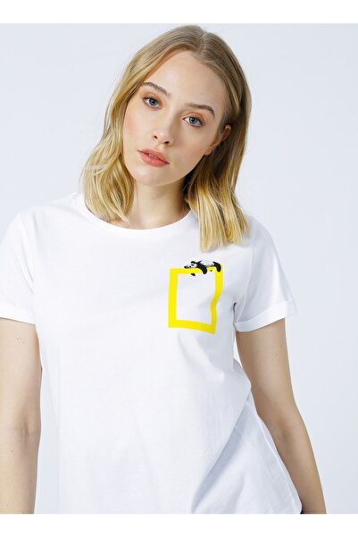 CC STORE Λευκό γυναικείο μπλουζάκι με στάνταρ κορδόνι με λαιμόκοψη W-vostok