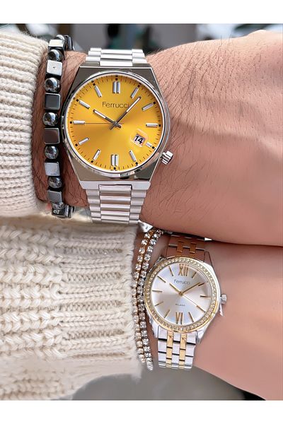 Ferrucci Steel Cord Lovered Double Wristwatch 3 Atm Waterproof