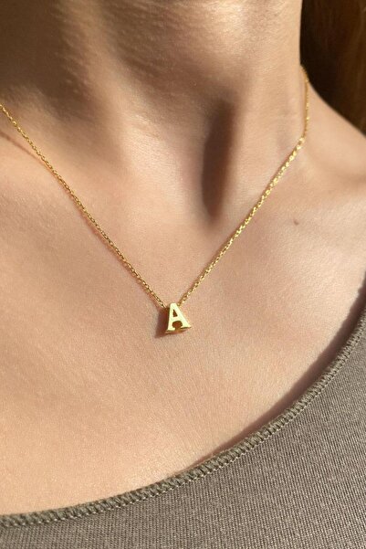 Spossy Silver Jewelry A Harfi Minimal Kolye
