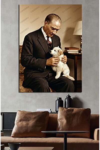 caddeko dkm-k64-24 Atataürk Yavru Köpek Severken Tablo