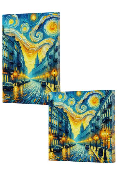 Dokuz Yayınları Vivago Art Van Gogh 6 Street 14X20 Lined Notebook-15X15 Unlined Notebook Set (320 Sheets)