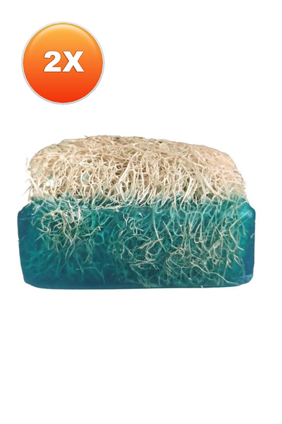 Turkishcare Natural Pumpkin Fiber Ocean Scented Soap 120 Gr. Set of Two