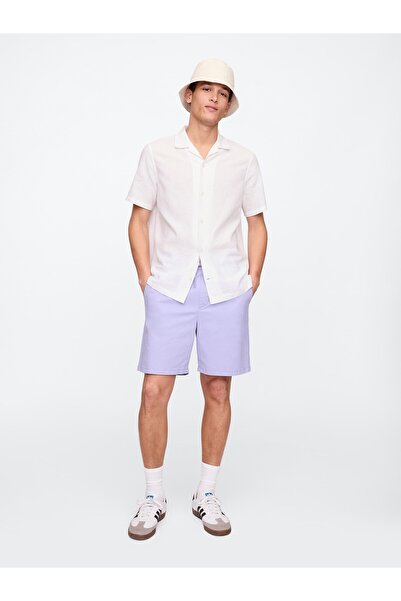 GAP Erkek Mor Stretch Twill Şort